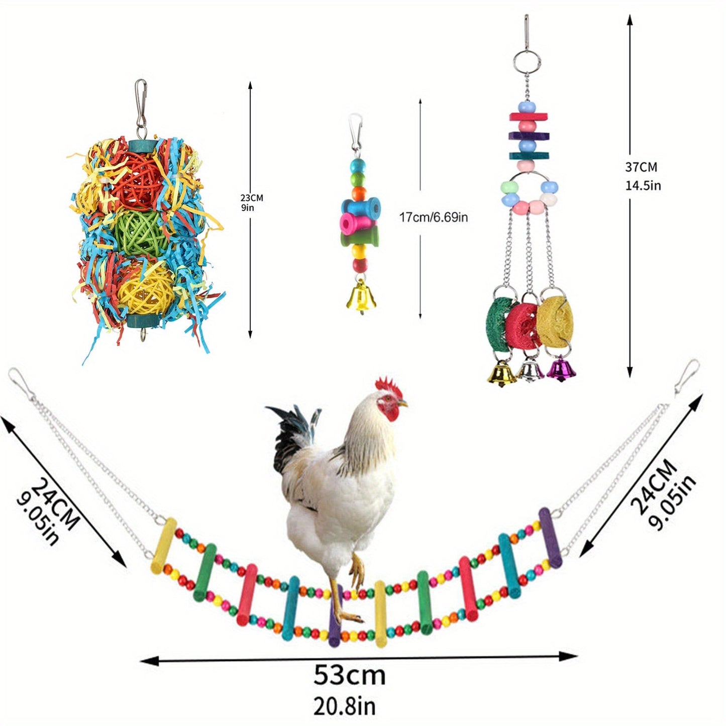 Chicken Toys For Coops With Glockenspiel And Mirror