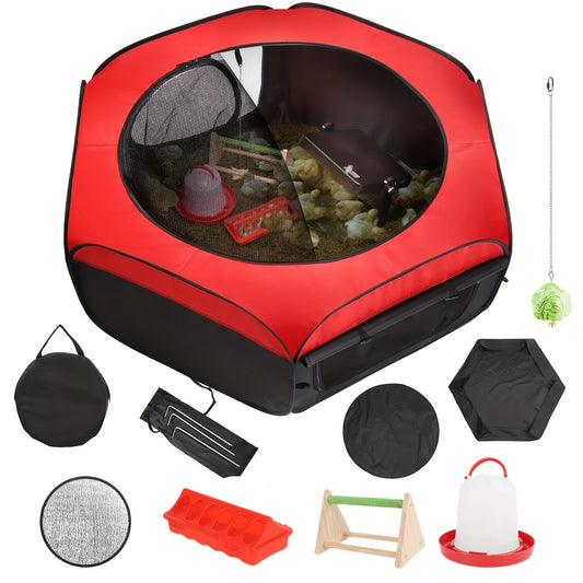 Chicken Brood Box Kit with Feeder, Drinker and Nesting Mat