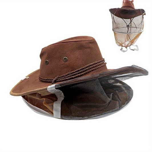 Beekeeper Protective Hat with Detachable Mesh Veil and Brim