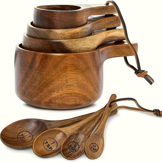 Multi Functional Kitchen Measuring Spoon Made of Nanmu Wood