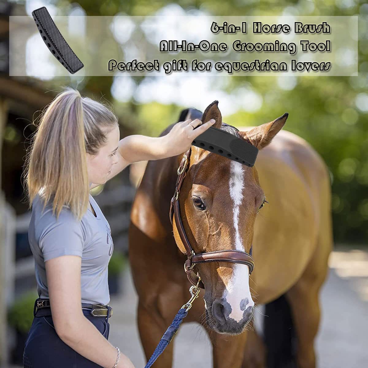 Six In One Horse Grooming Brush Set TPR Massage Comb