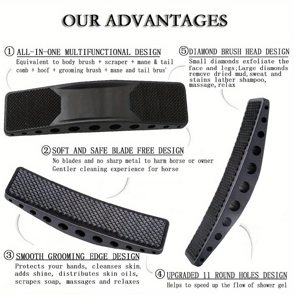 Six In One Horse Grooming Brush Set TPR Massage Comb