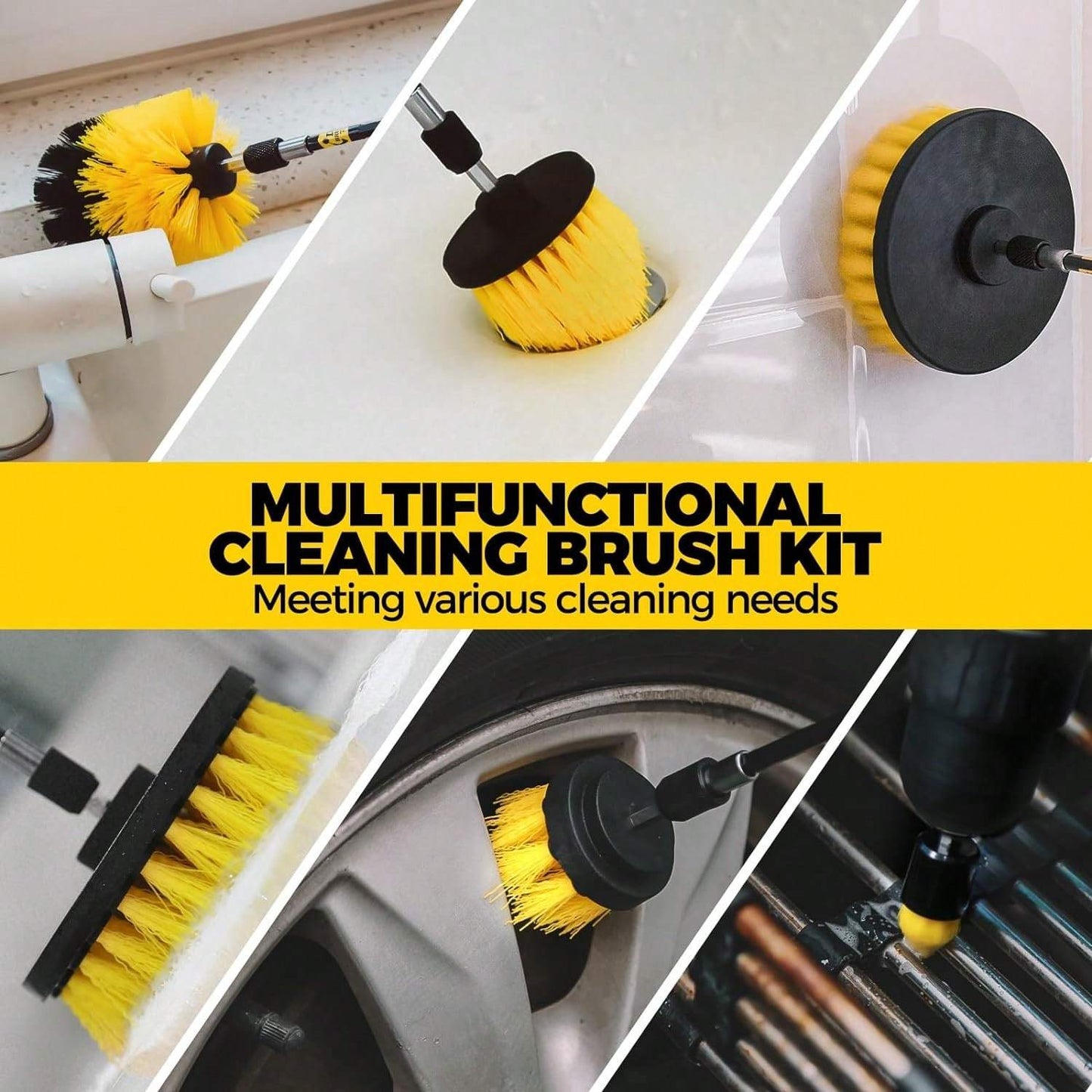 20 Pack Drill Brush Attachments Set Scrub Pads Buffing Pads