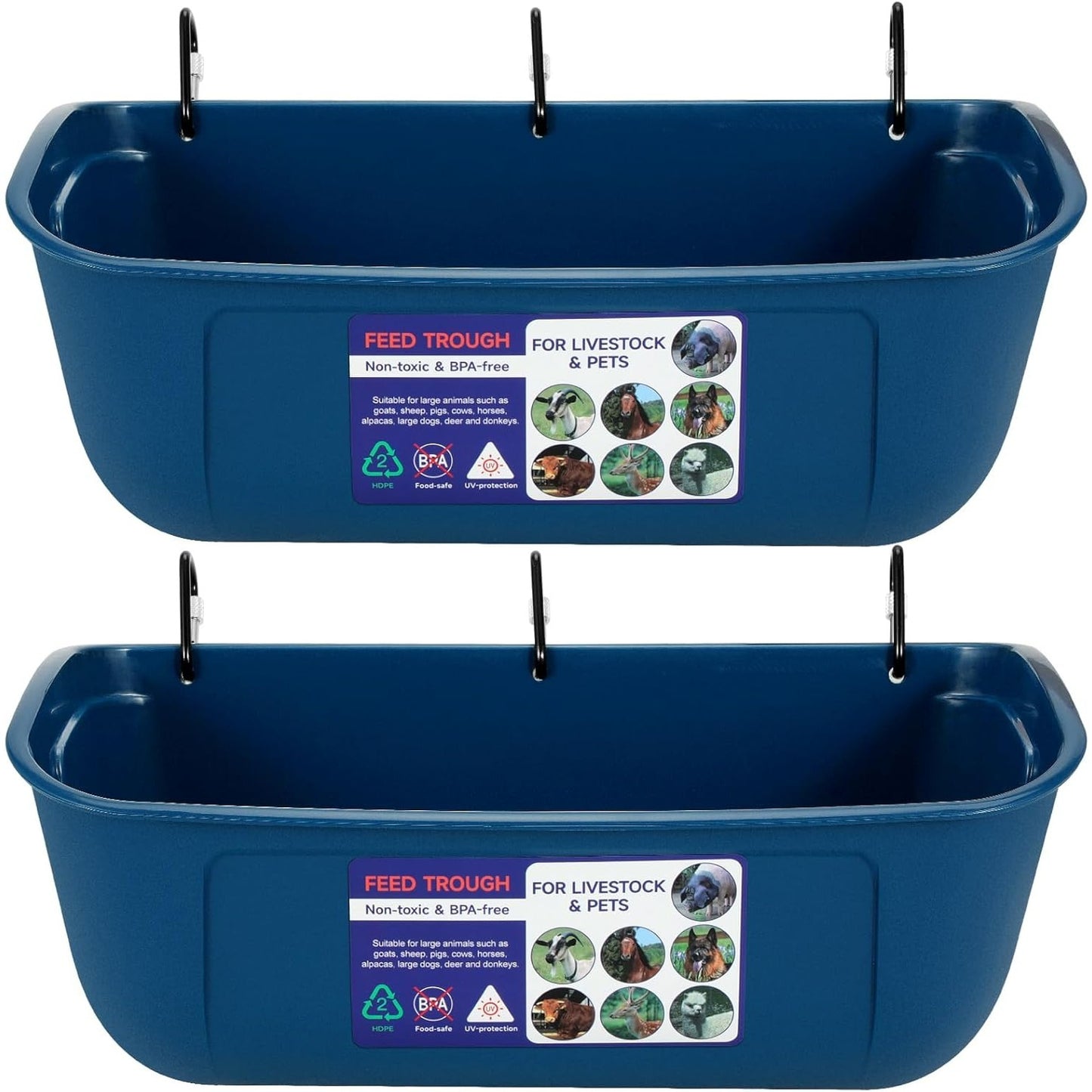2pcs Durable Chicken Feeder for Poultry Ducks and Livestock