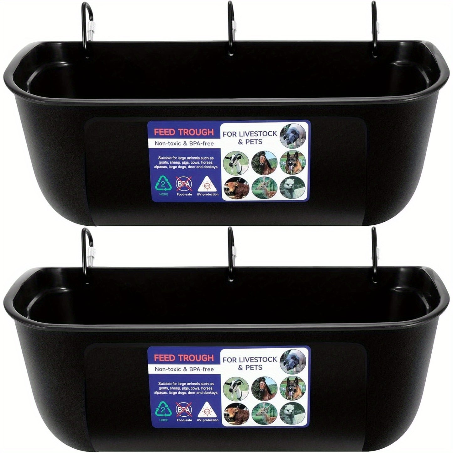 2pcs Durable Chicken Feeder for Poultry Ducks and Livestock