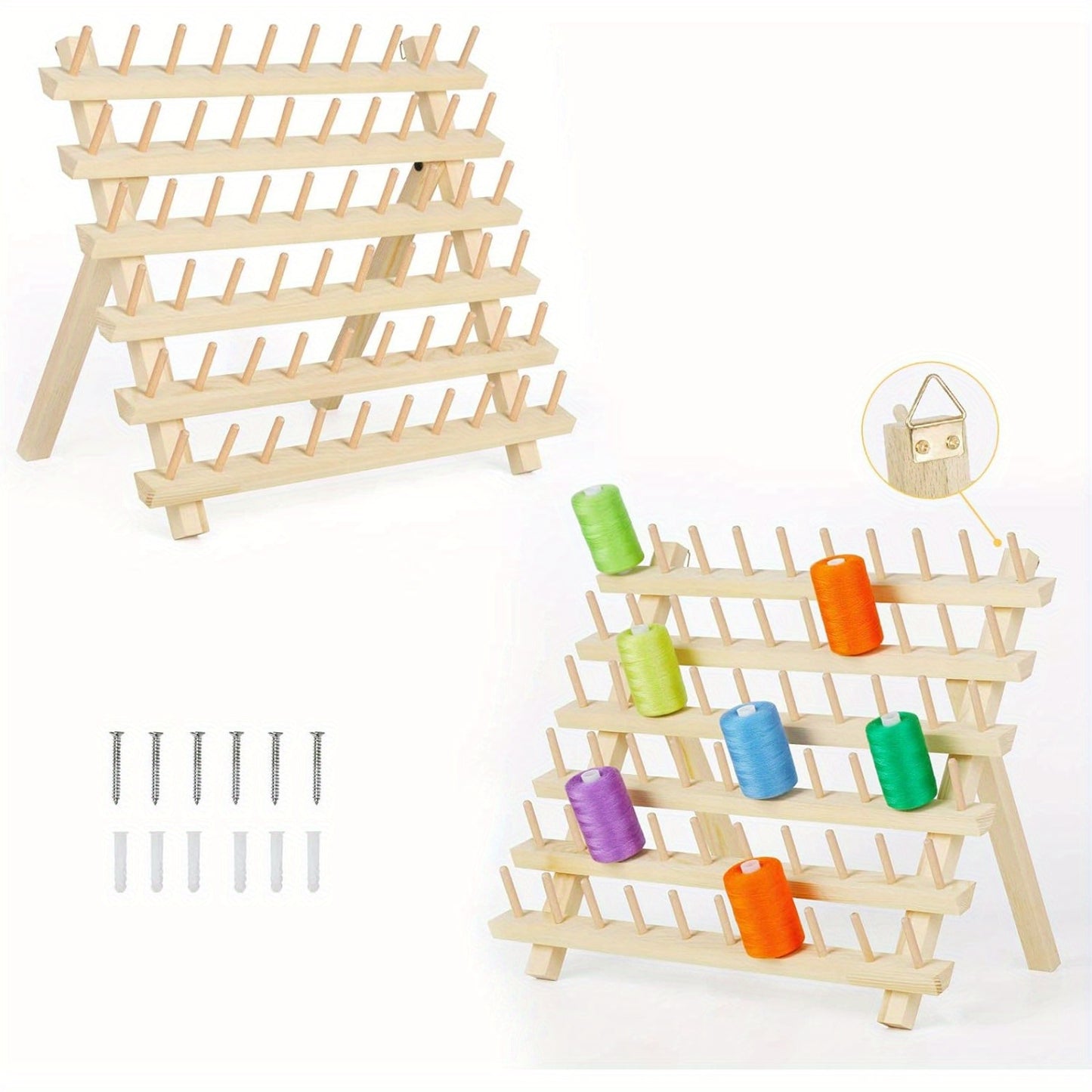 2 Pack Sewing Thread Holder Rack 60 Spool Organizer