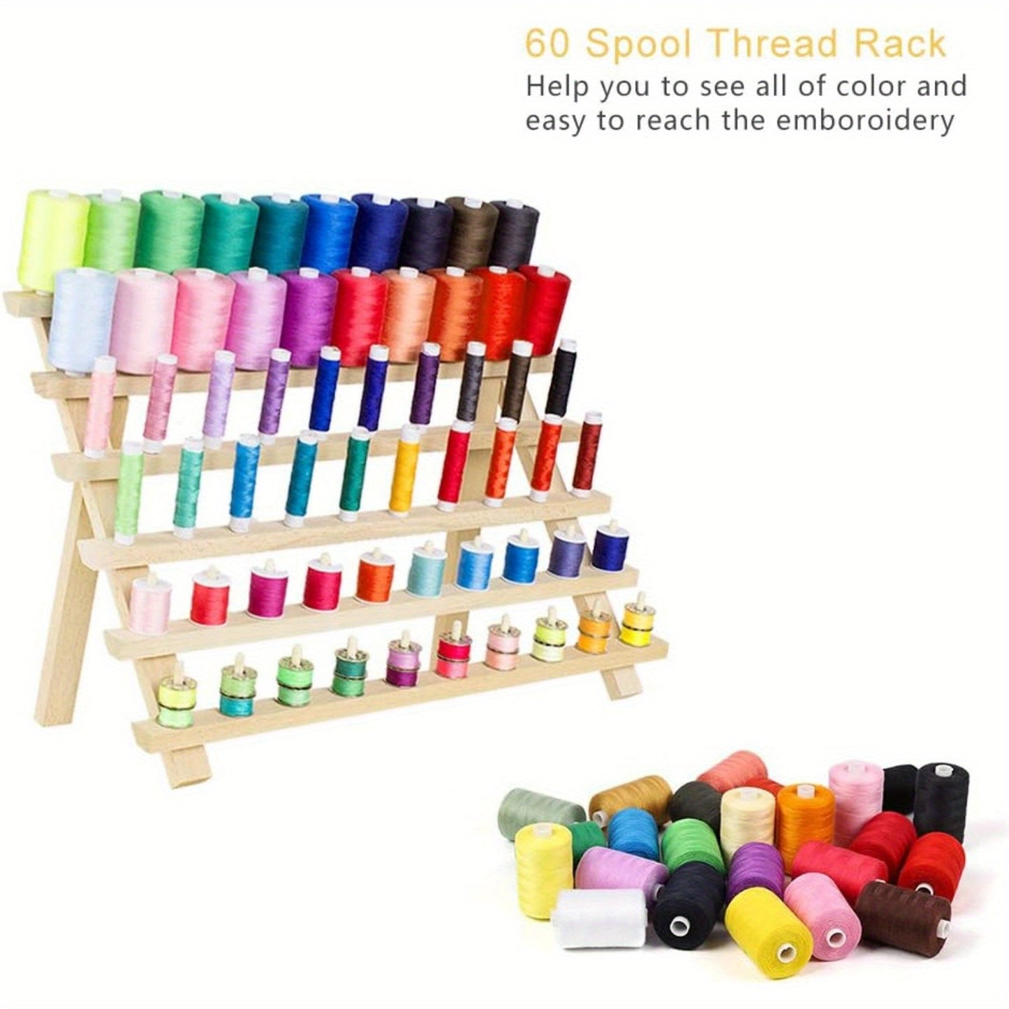 2 Pack Sewing Thread Holder Rack 60 Spool Organizer