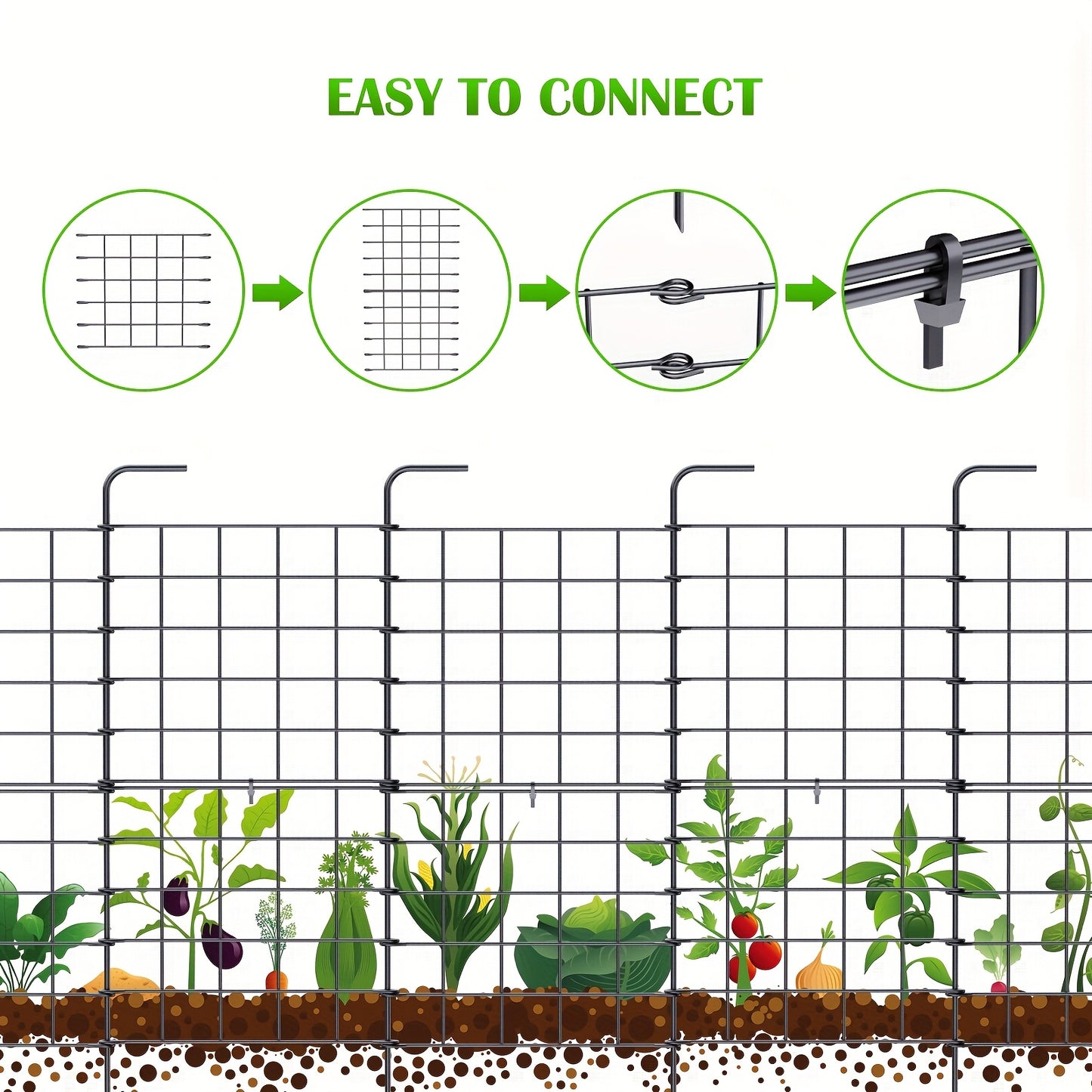 16 Pack Decorative Garden Fence Panels Black Rustproof Metal