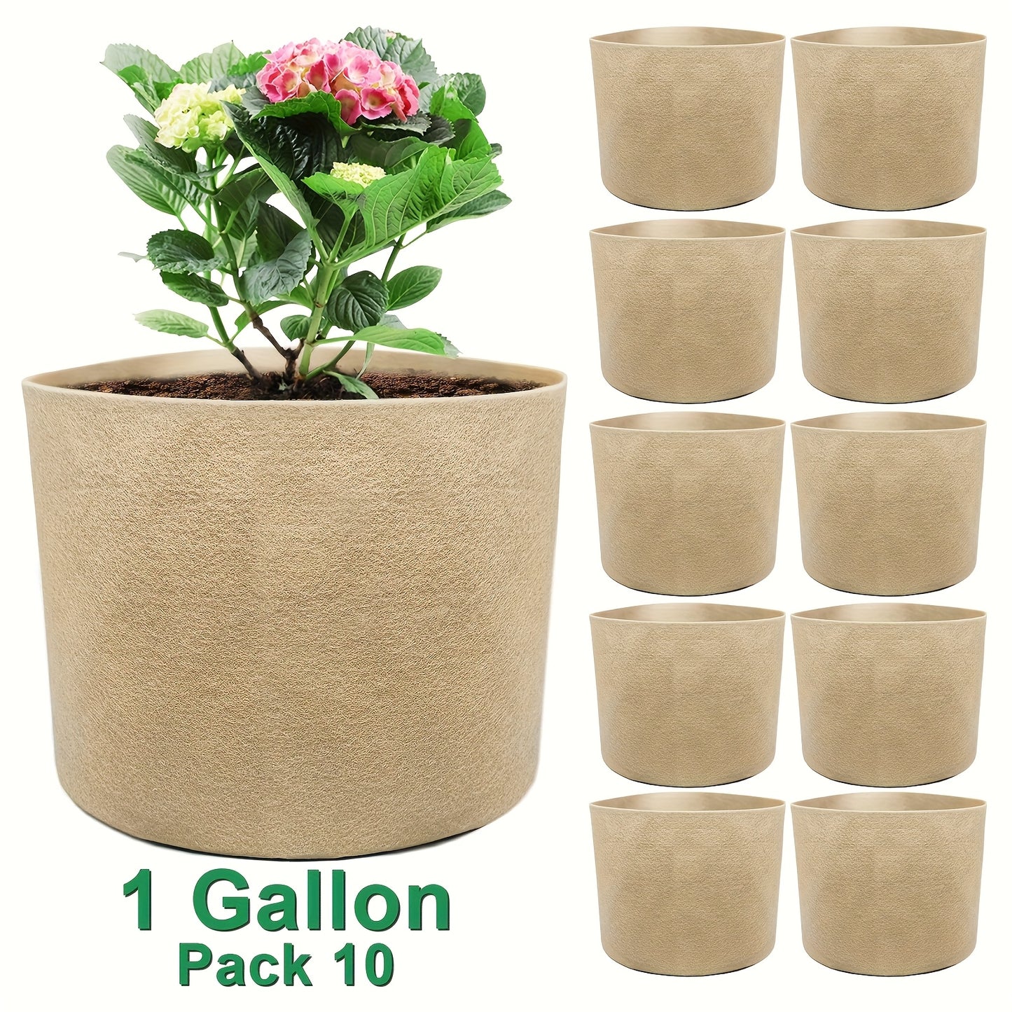 Thickened Non Woven Grow Bags With Scissors For Indoor Outdoor Use