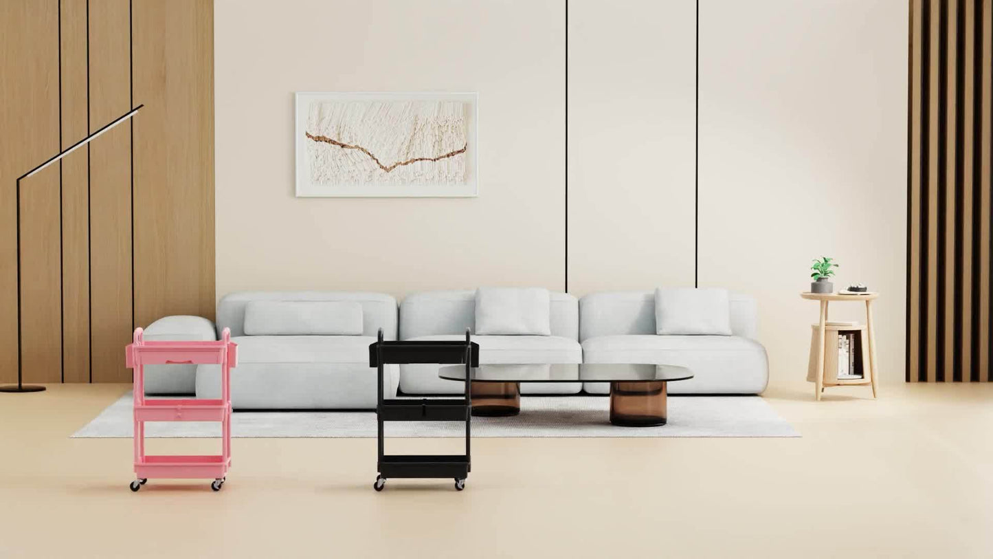 Multi-Functional Rolling Storage Cart with Removable Drawers