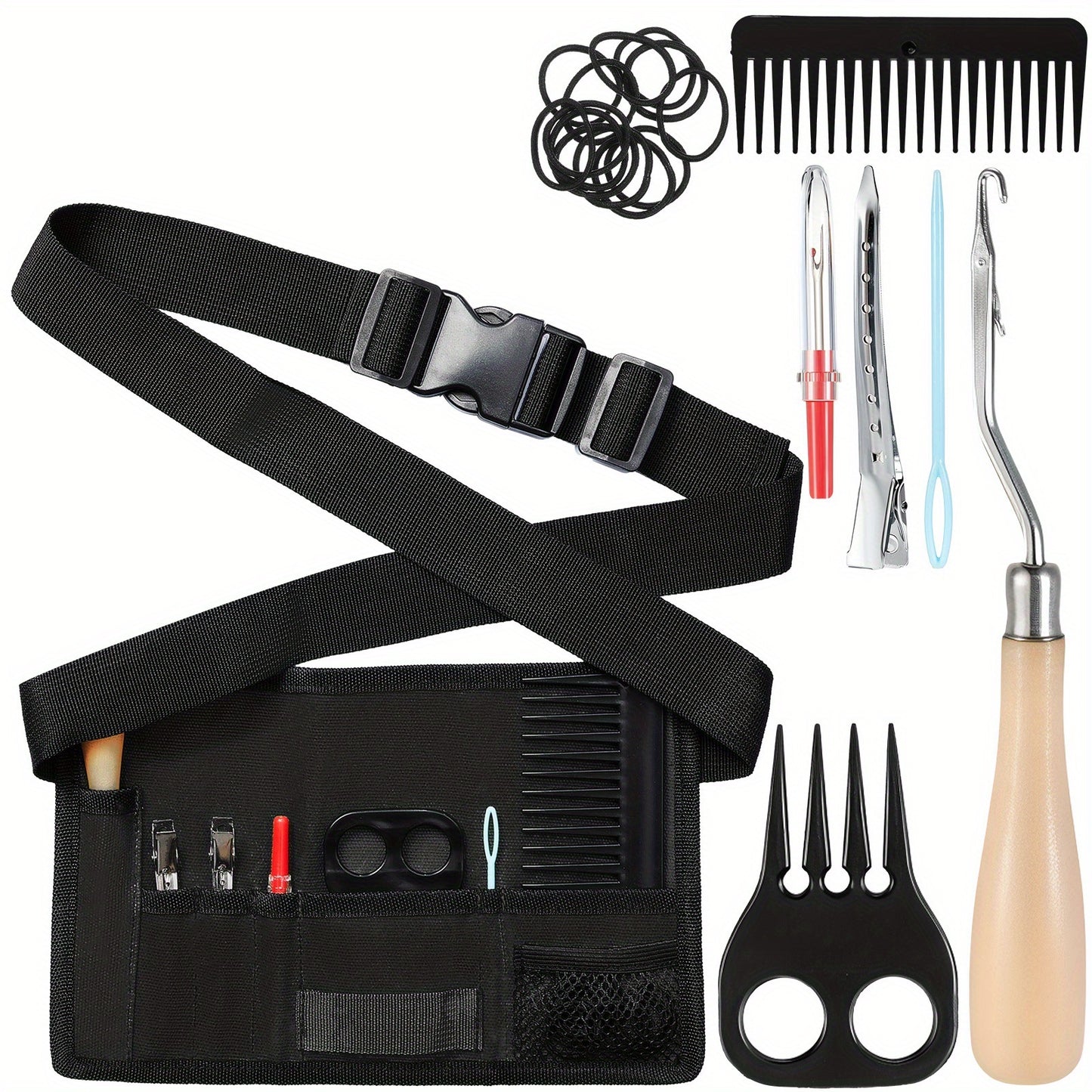 9 Piece Horse Braiding Kit with Belt and Accessories for Mane