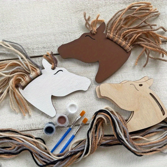DIY Wooden Horse Set for Crafts and Celebrations - 5 to 20pcs