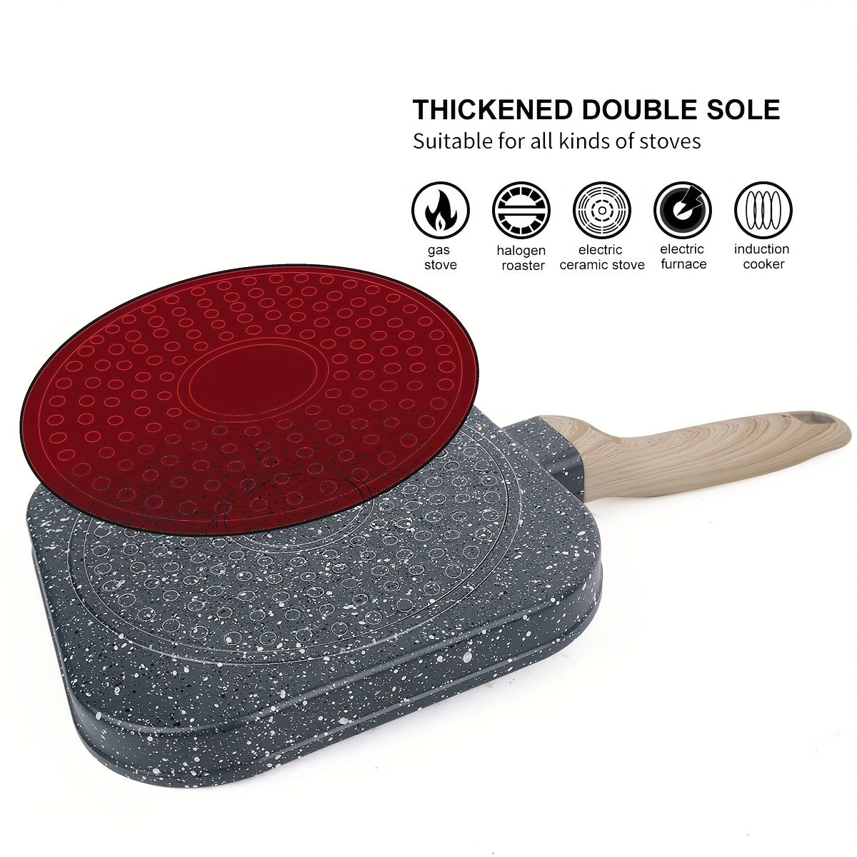 Premium Non Stick Breakfast Skillet with Wooden Handle