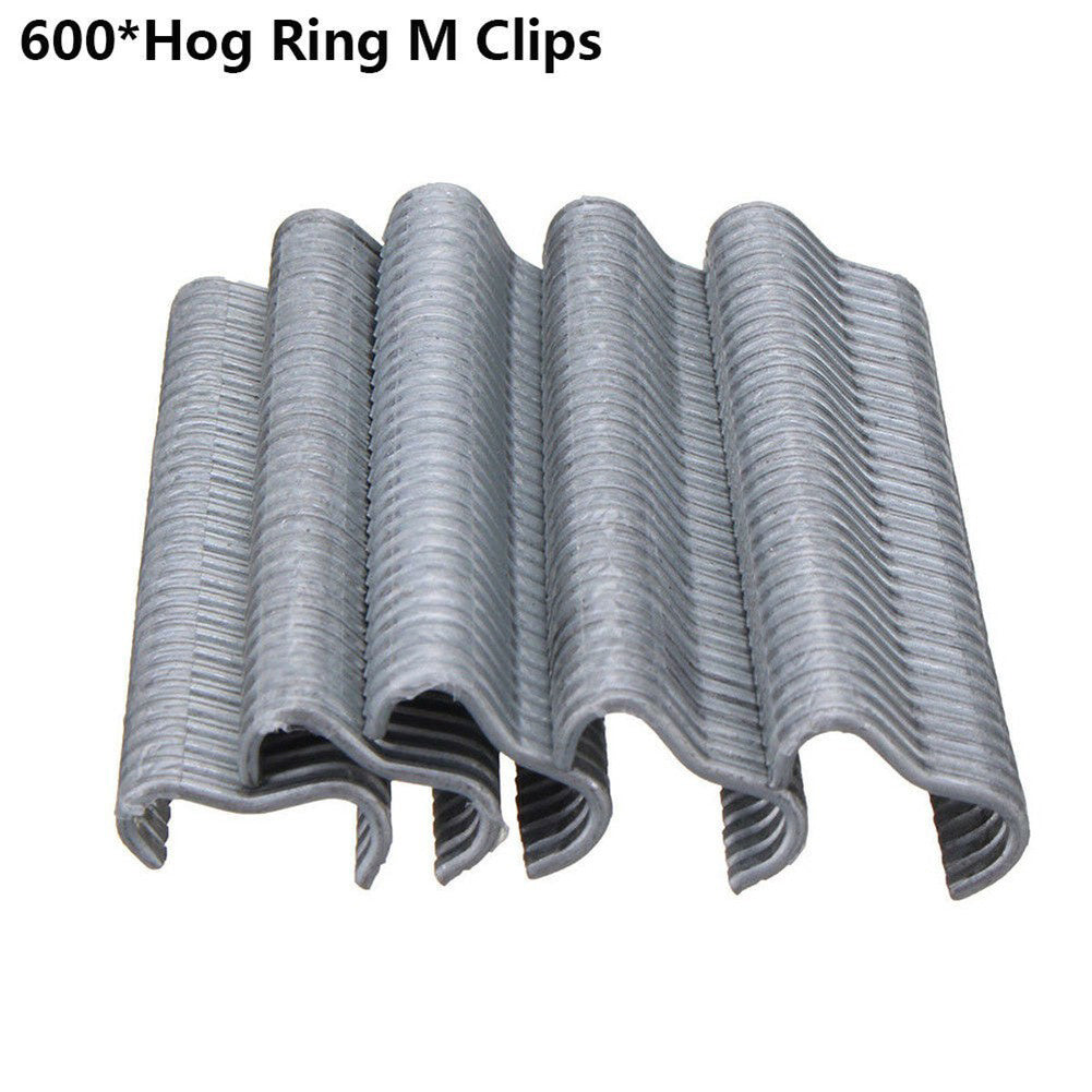 Pet Cages Fencing Hog Ring Pliers with 600 Pieces M Clips Home Garden Repair Tools