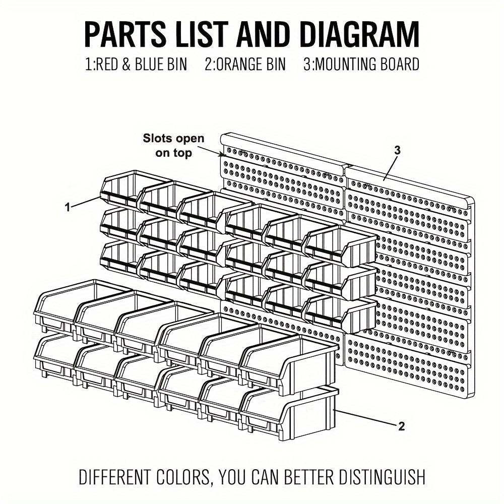 30 Piece Heavy Duty Wall Mounted Storage Rack Organizer