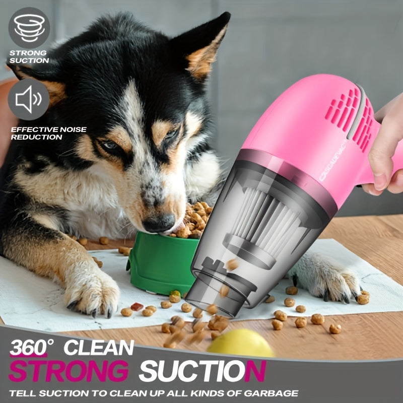 Pink Car Vacuum Cleaner Strong Suction Wet Dry Pet Hair