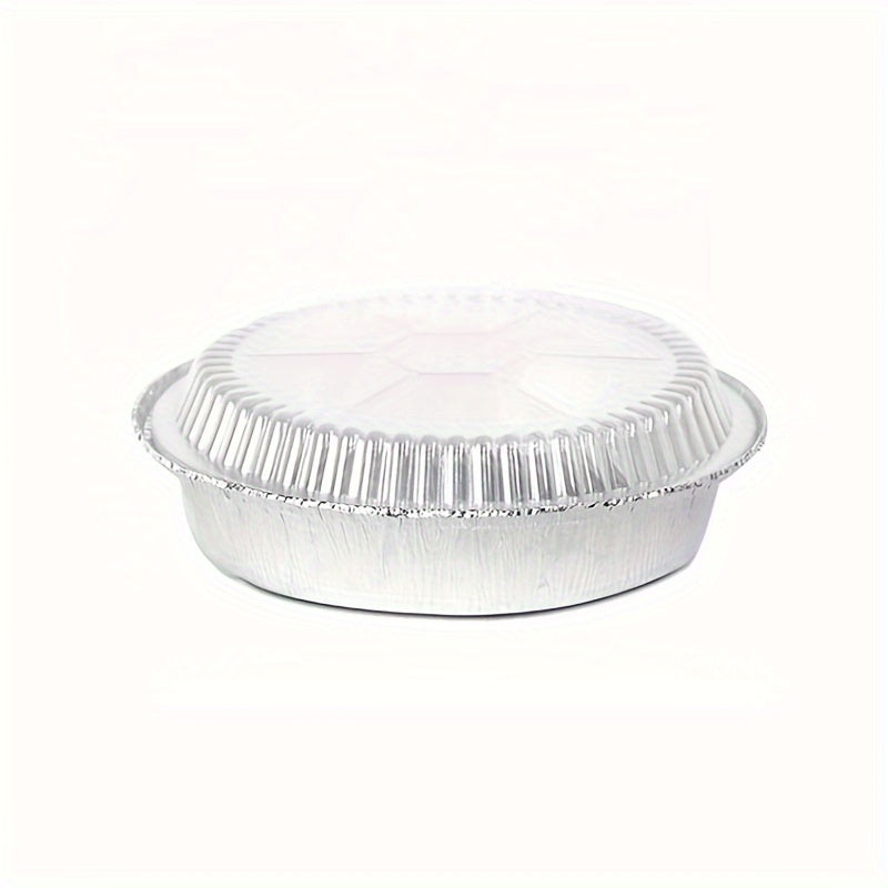 40 Pack Round Aluminum Foil Pans with Clear Lids for Baking