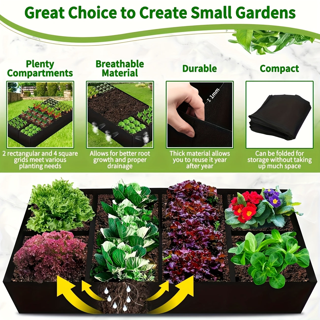 Oversized 8 Level Garden Bed Set for Indoor and Outdoor Use