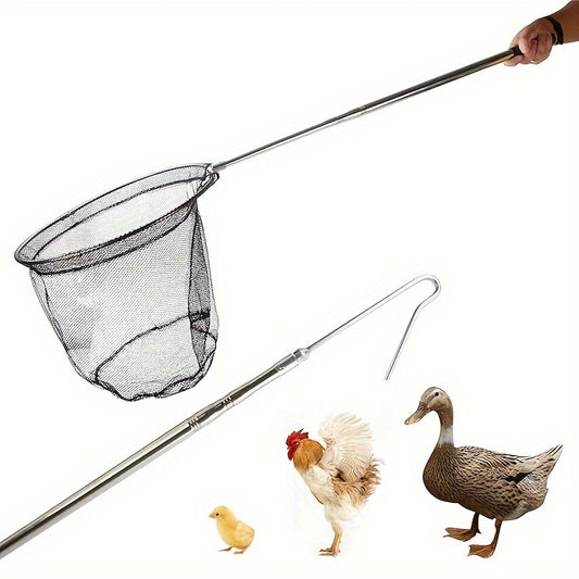 Stainless Steel Extendable Chicken Catcher with Fine Mesh Net