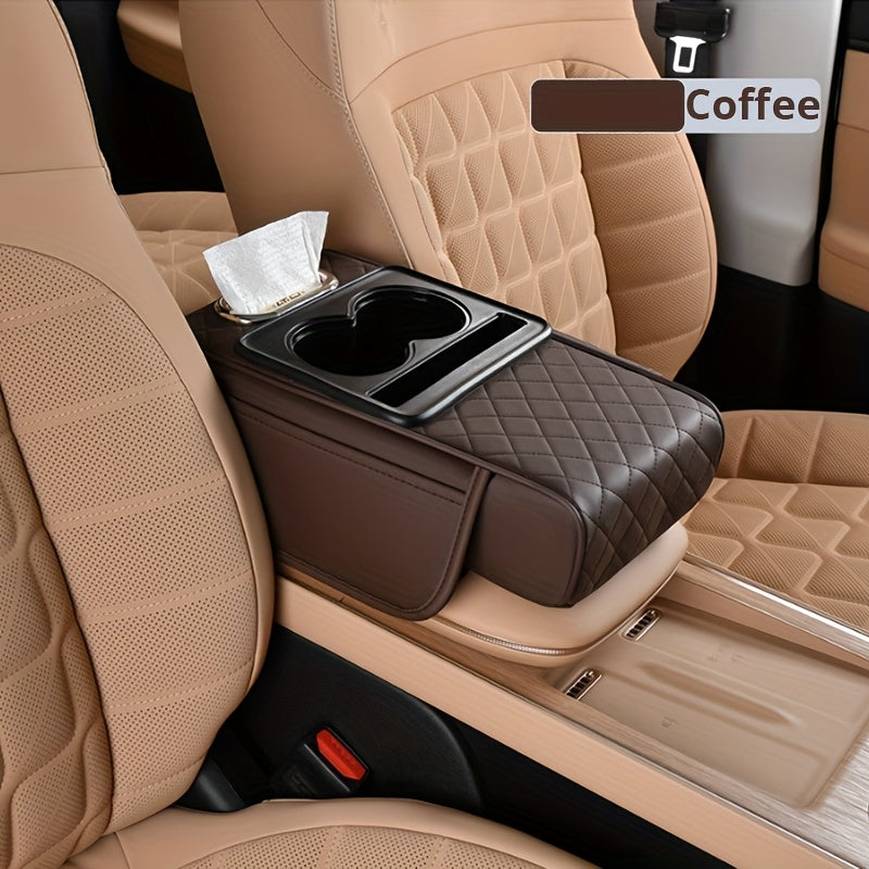 Universal Car Armrest Cover PU Leather Center Console Mat