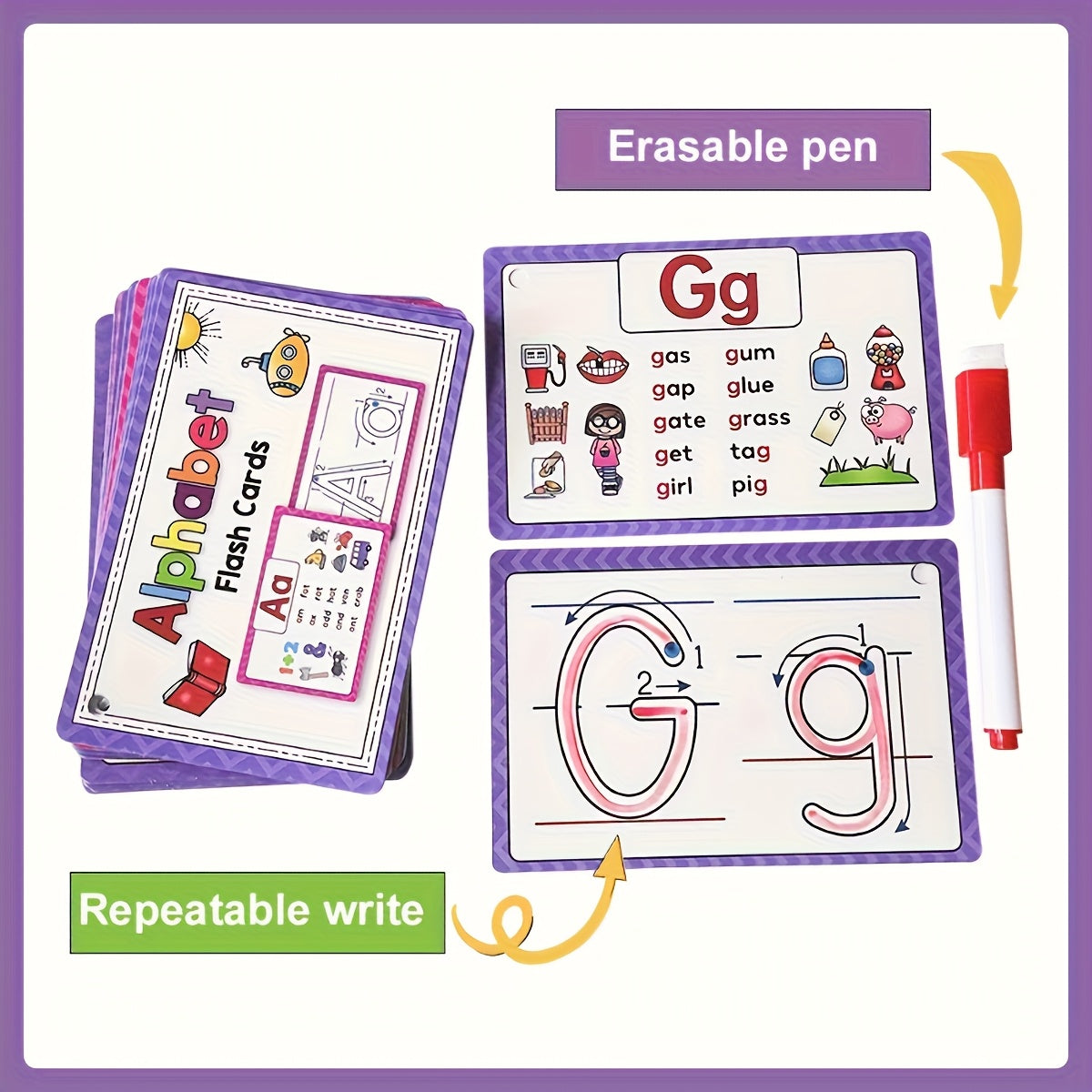 Alphabet Flash Cards Phonics Practice for Early Learning