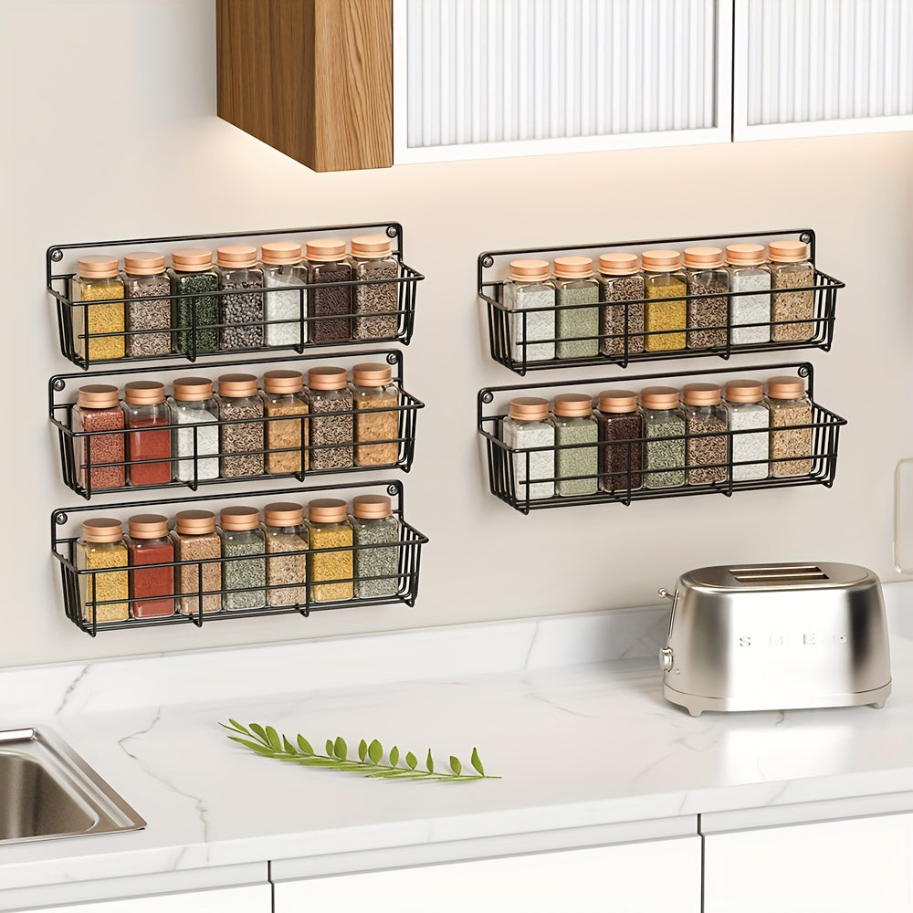 4/5pcs Multifunctional Wall-mounted Spice Rack