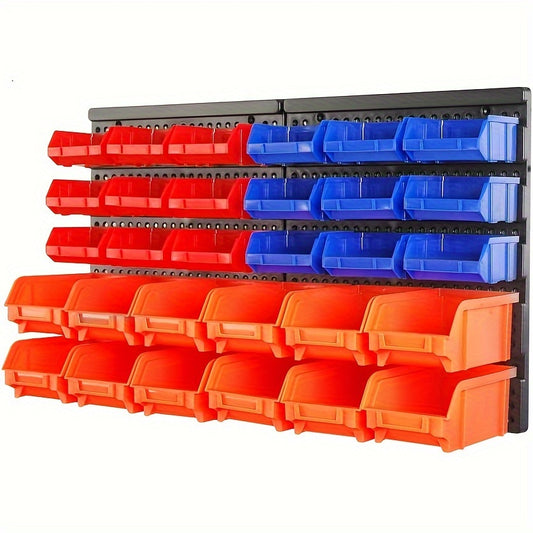 30 Piece Heavy Duty Wall Mounted Storage Rack Organizer