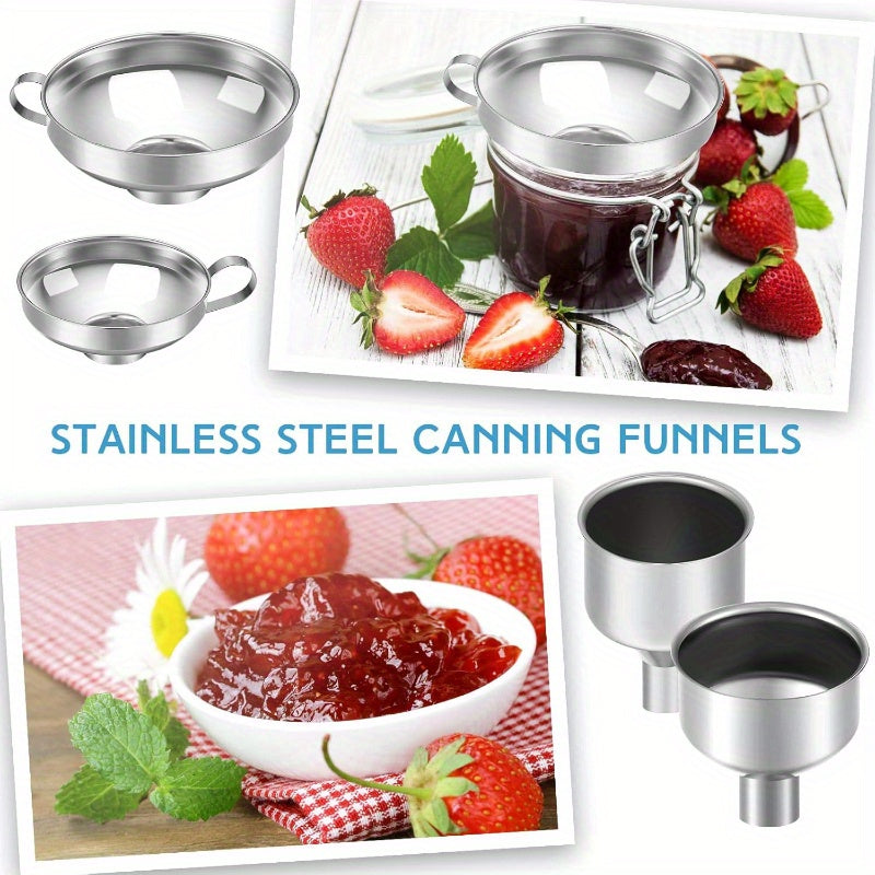 Heavy Duty Stainless Steel Funnel Set For Mason Jars 10Pc