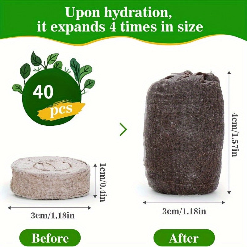 40pcs Compressed Seedling Soil Pellets for Healthy Gardening