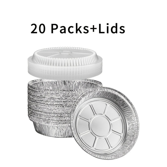 40 Pack Round Aluminum Foil Pans with Clear Lids for Baking