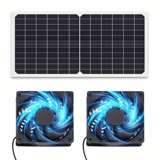 Solar Exhaust Fan Kit with 16W Panel for Greenhouse and Shed