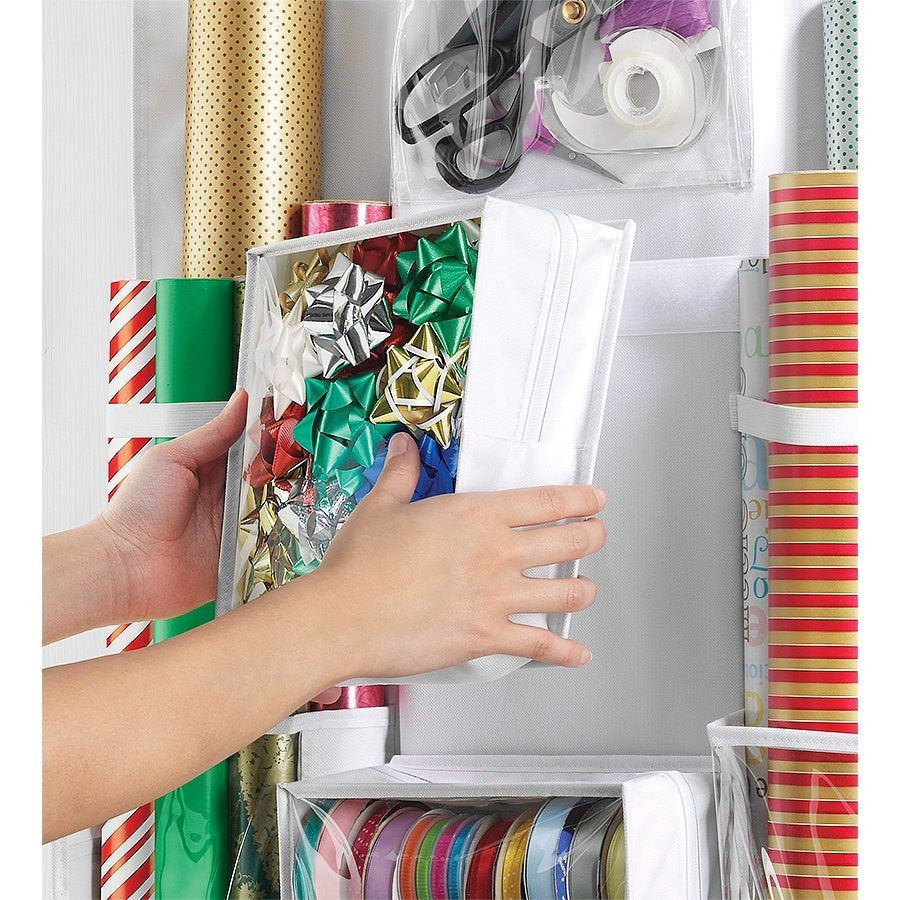 Transparent Double Sided Door Hanging Organizer for Gift Wrapping