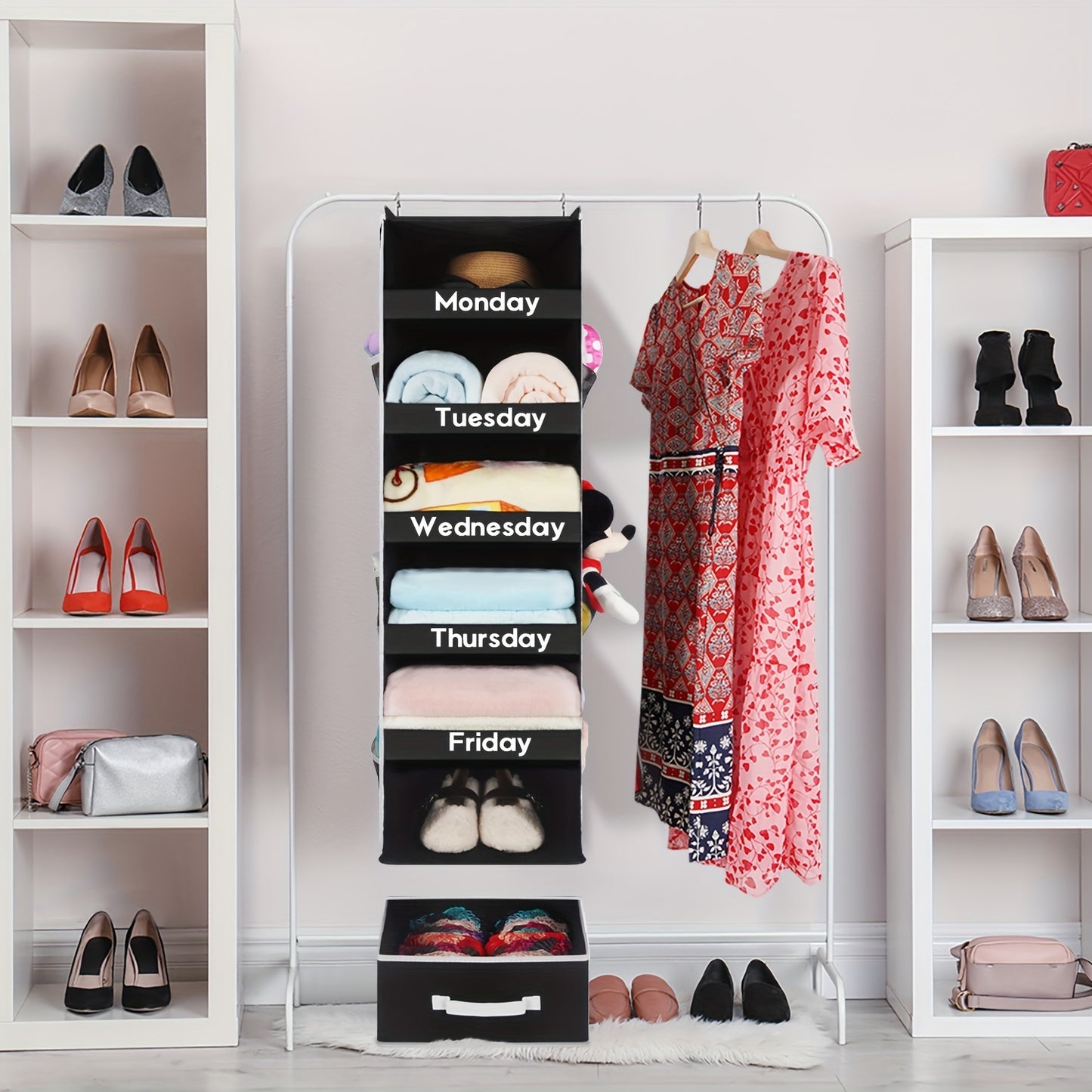 5 Shelf Weekday Clothes Organizer For School Monday Friday