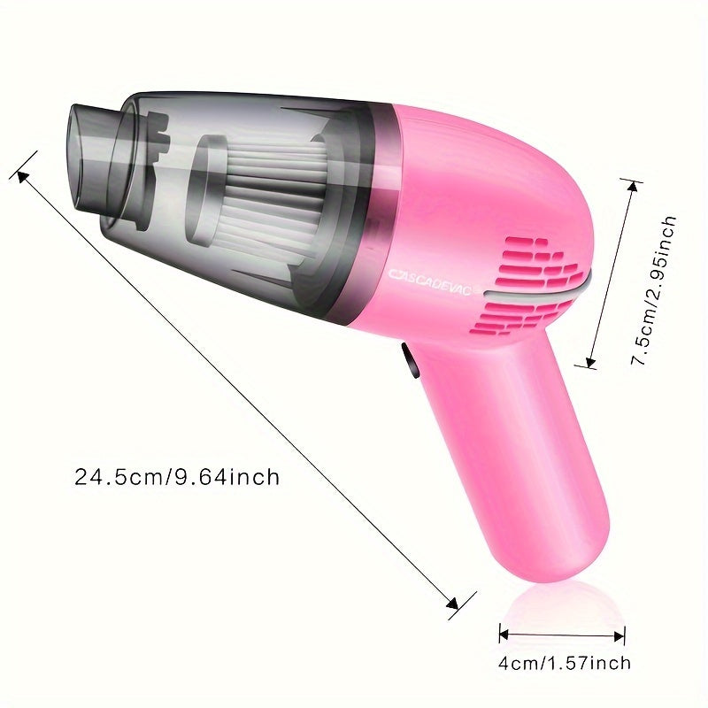 Pink Car Vacuum Cleaner Strong Suction Wet Dry Pet Hair