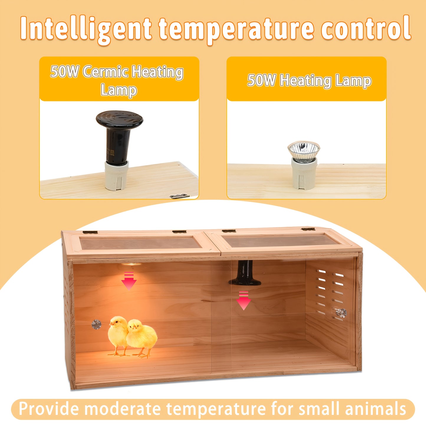 Wooden 3 To 10 Chick Brooder With Heater And Ventilation