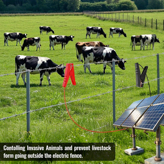 3.3 FT Electric Fence Wire Connect Solar Electric Fence Charger Fencing System Electric Fence Copper Wire with Alligator Clip for Electric Fence Energizer Farm Fence
