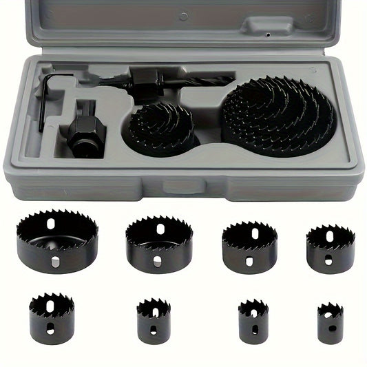 11 Piece Carbon Steel Woodworking Hole Saw Drill Bit Set