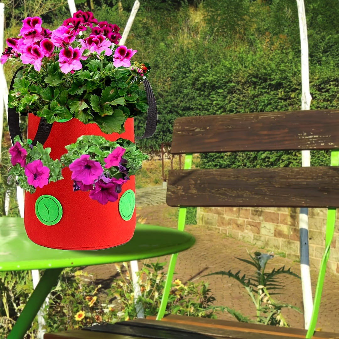 Three Piece Upside Down Tomato Planter Hanging Grow Bags