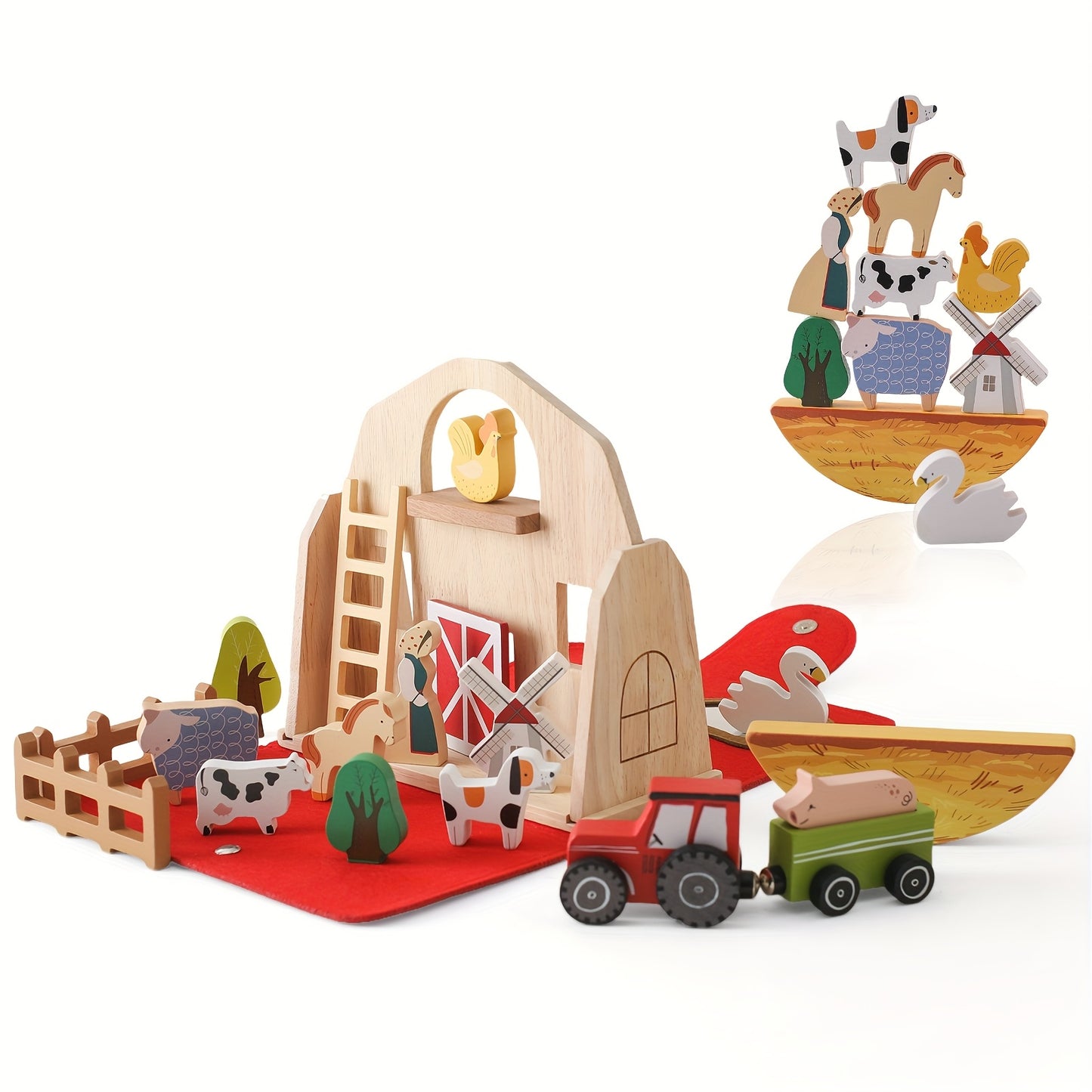 Wooden Farm Toy Set Educational Cognitive Development Gift