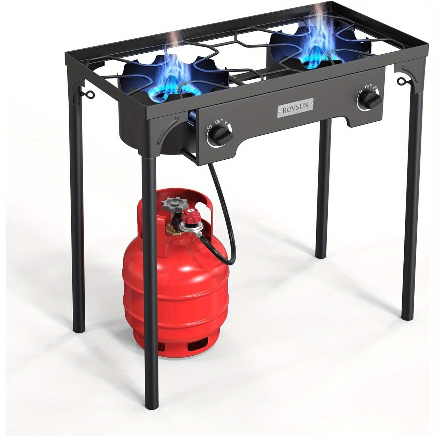 Two Burner Outdoor Propane Stove 150000 BTU 20 PSI Regulator