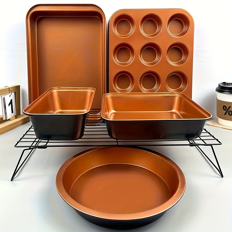 5-10 Pcs Nonstick Bakeware Set Round Pan Loaf Tins Premium