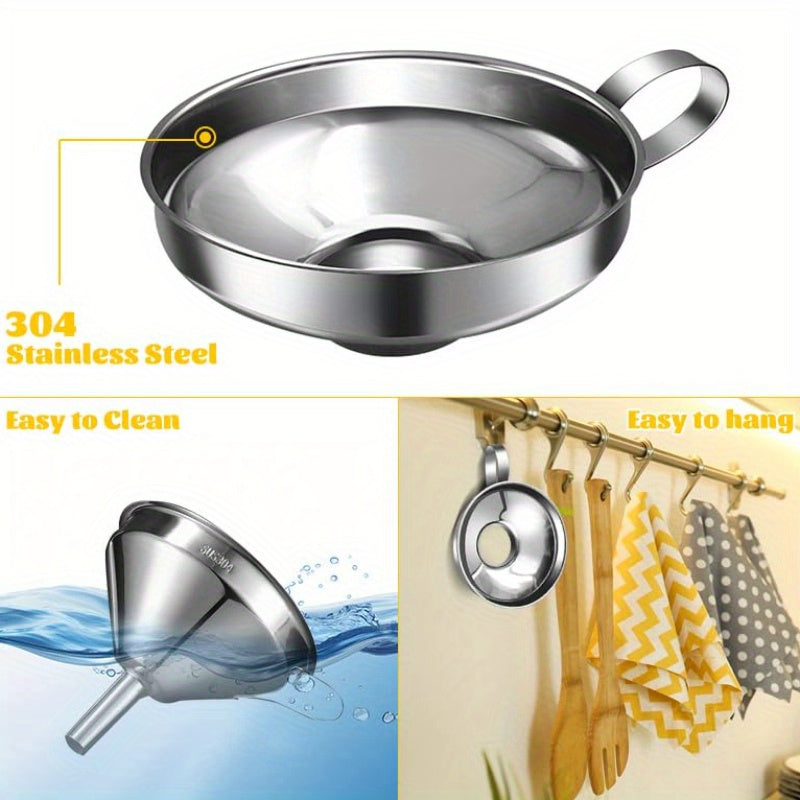 Heavy Duty Stainless Steel Funnel Set For Mason Jars 10Pc