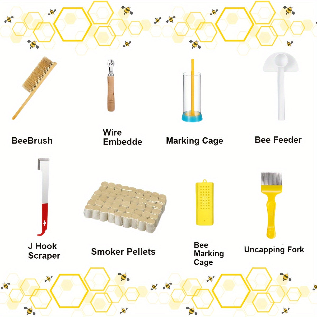 12PCS Beekeeping Supplies Starter Kit with Gloves and Tools