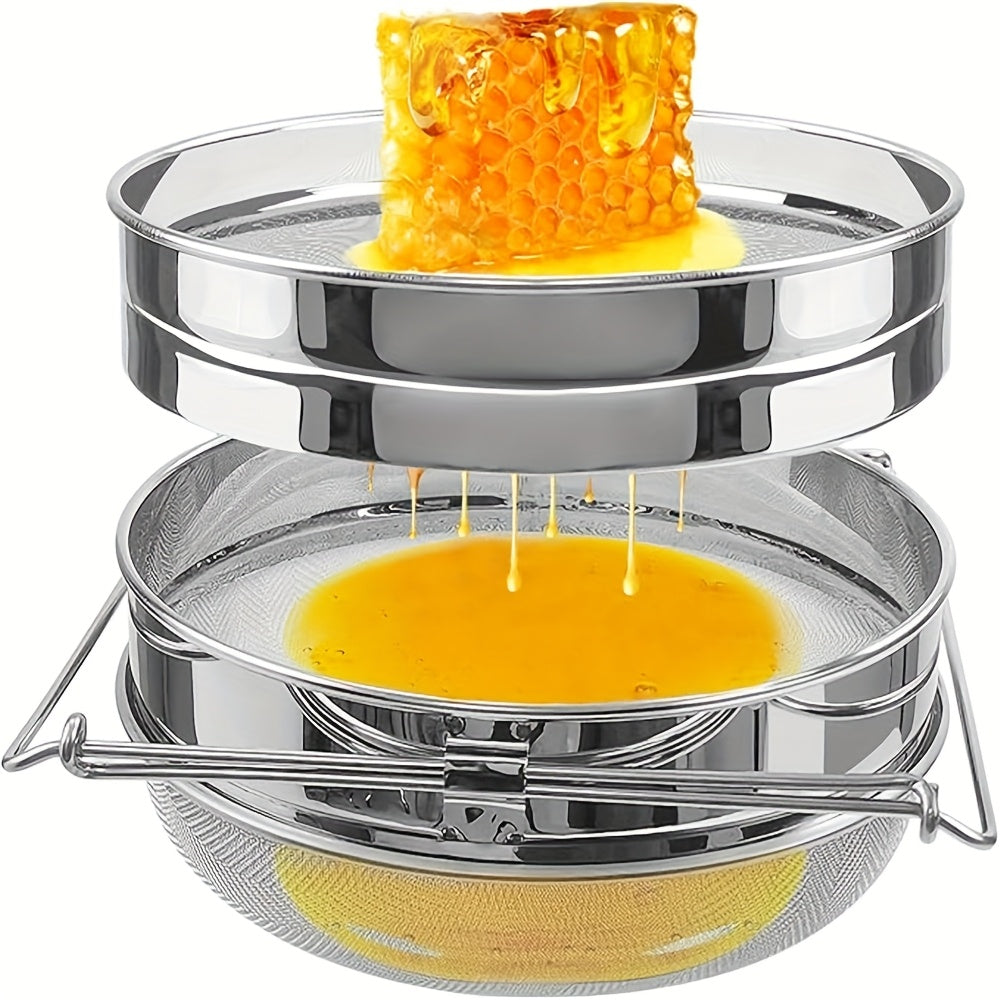 Stainless Honey Strainer Double Sieve With Extendable Arms