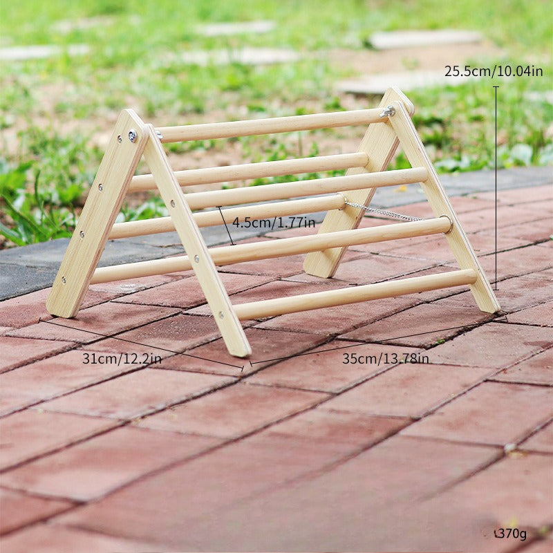 Recycled Wood Foldable Chicken Perch With Triangular Base