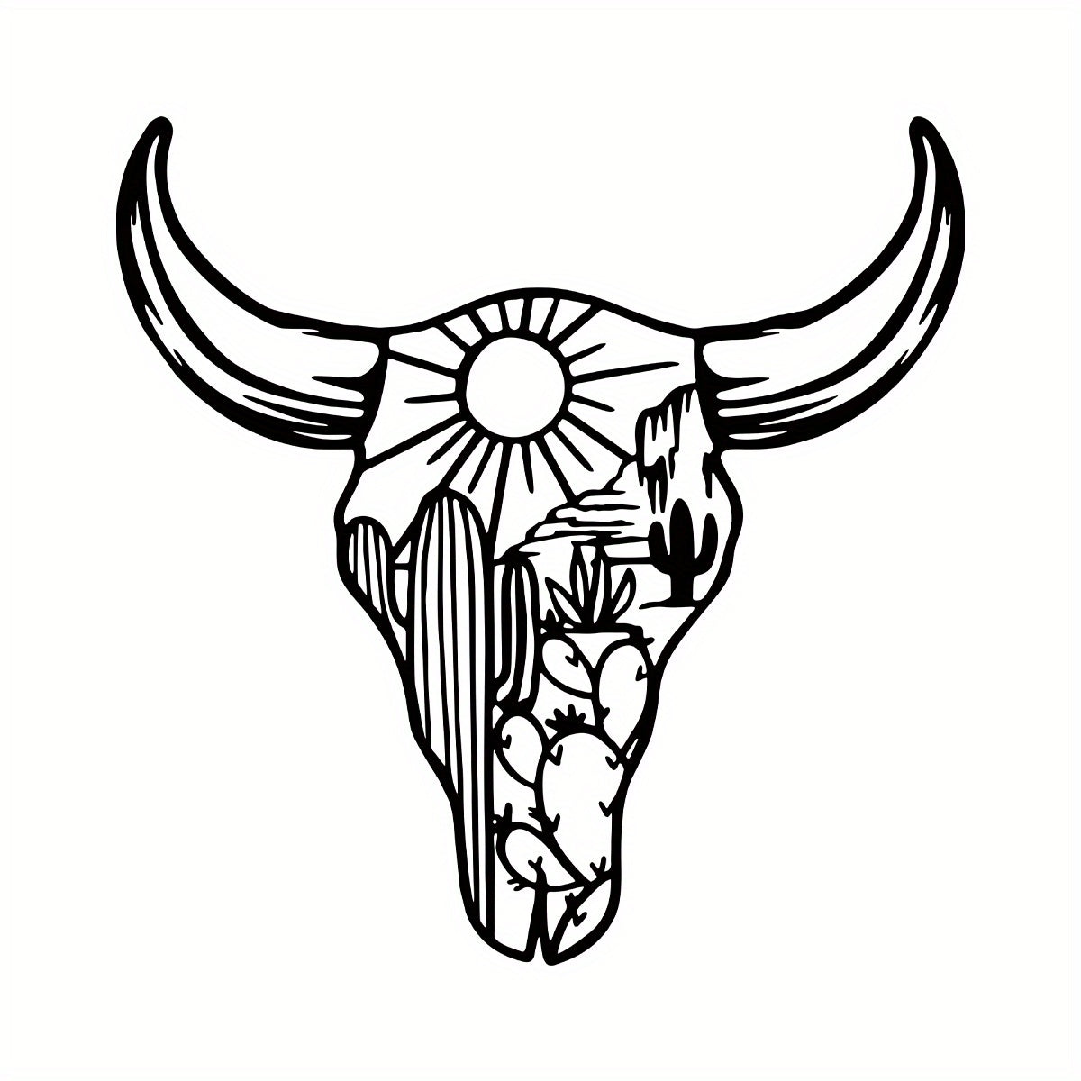 Metal Western Cow Skull Wall Art Decor for Rustic Home