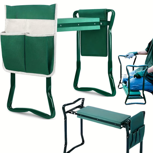 2-in-1 Foldable Garden Kneeling Chair with Tool Bag for Comfort