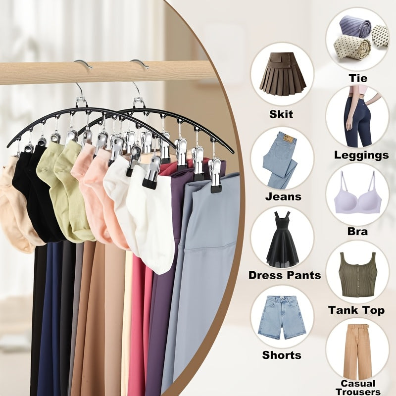 4 Pack 10 Clip Pants Hangers For Leggings Jeans Socks Ties