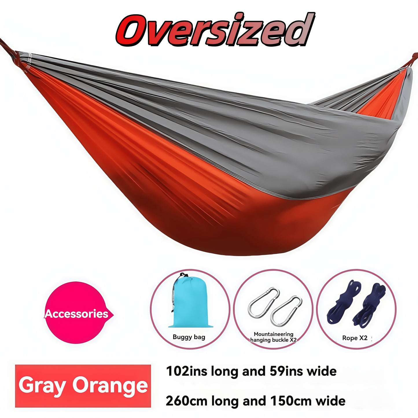 Portable Camping Hammock Double Or Single With Carry Bag