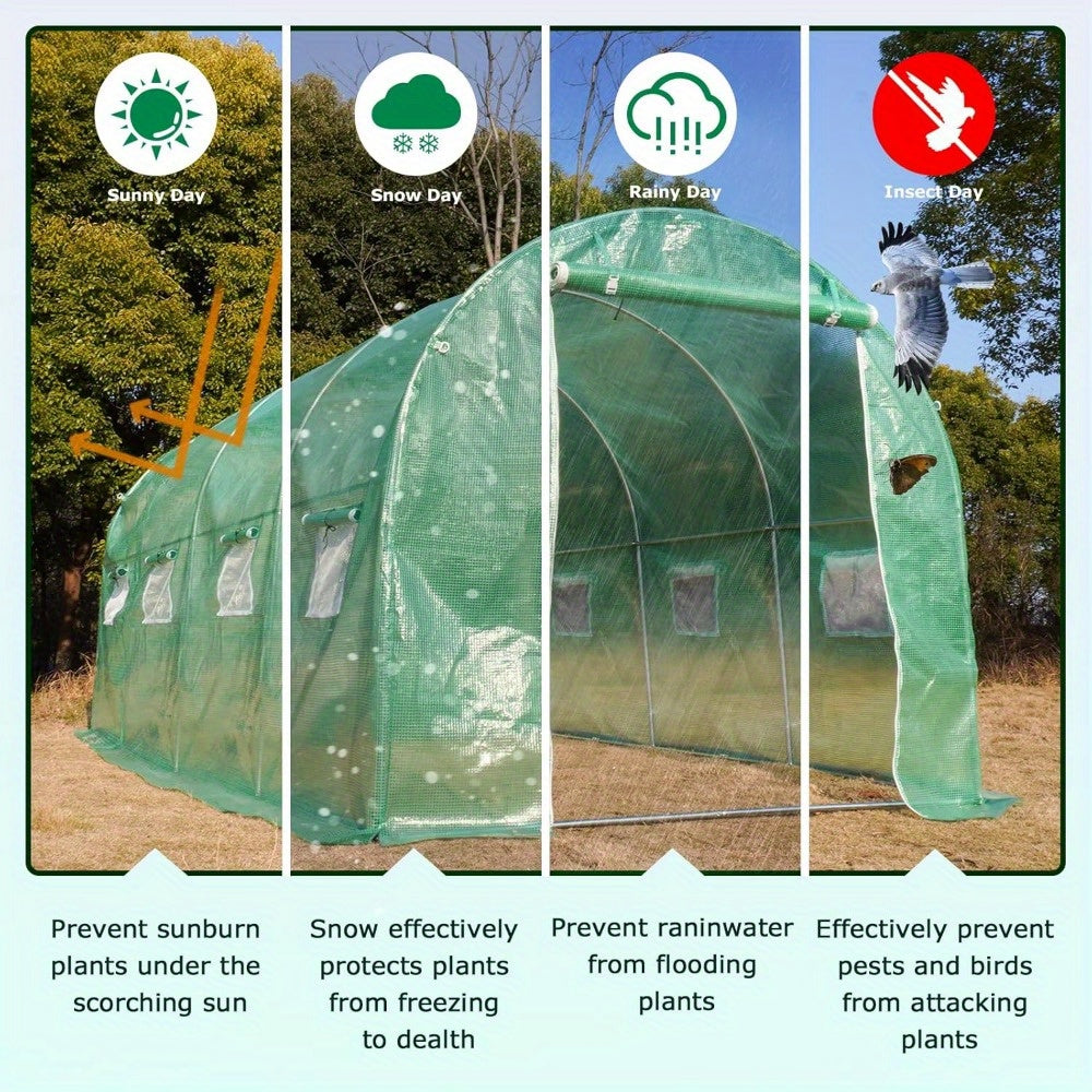 Walk In Tunnel Greenhouse With Integrated Watering System